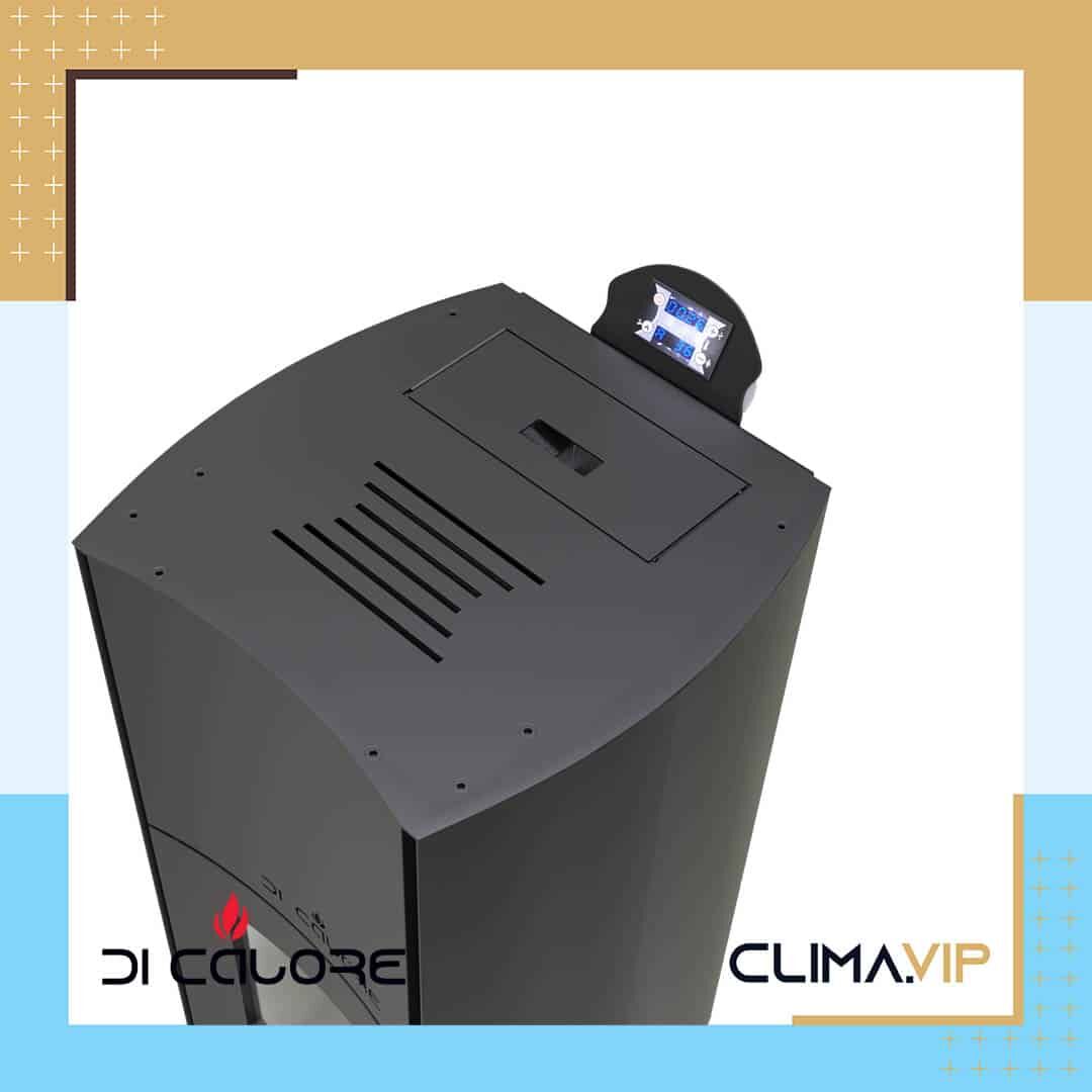 Пелетна камина Di Calore 25kW с водна риза Черна