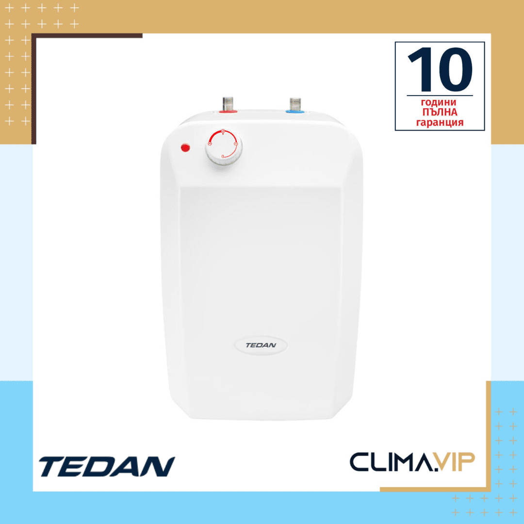 Електрически бойлер Tedan Mini Pro inox 10л 2kW под мивка, неръждаем