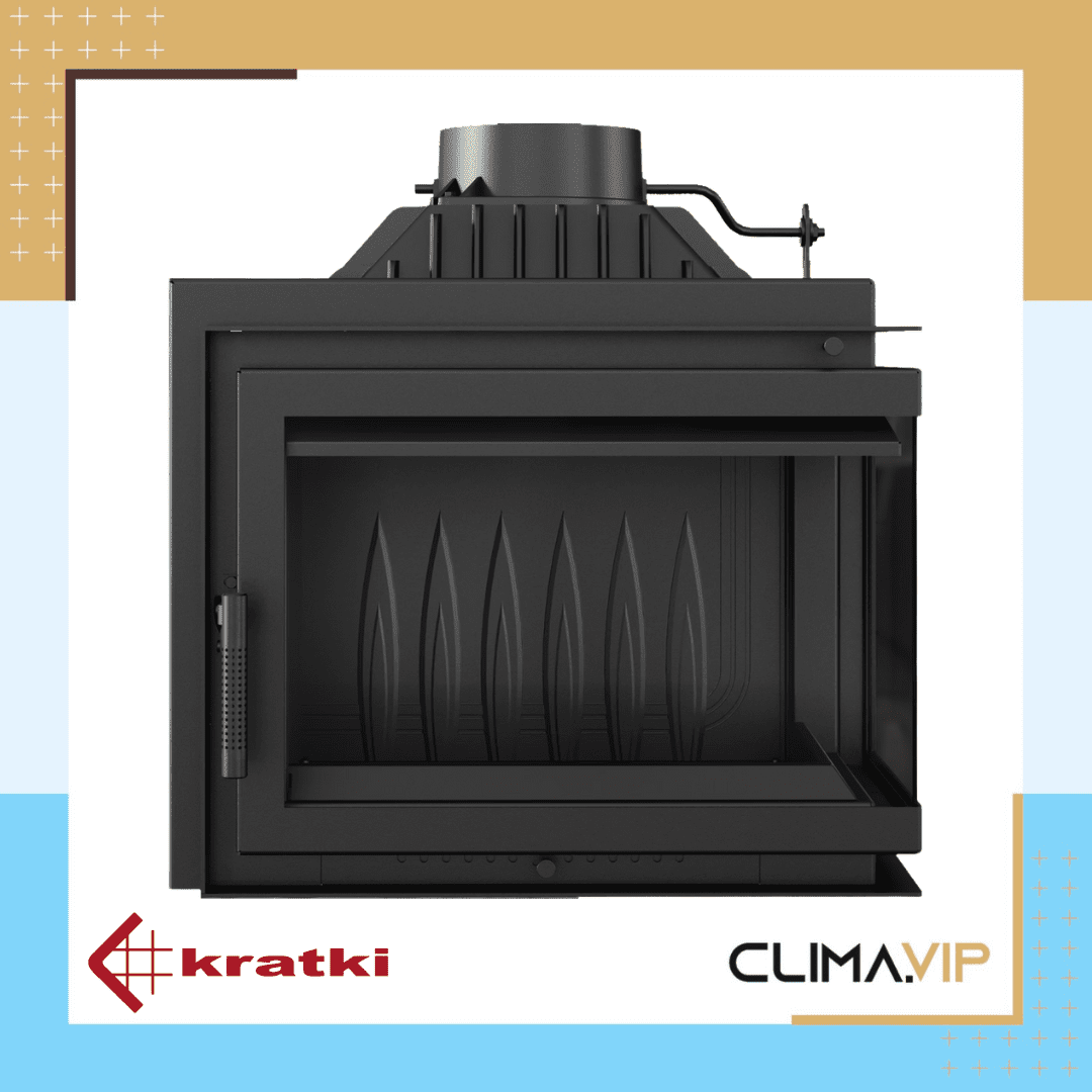 Ъглова камина на дърва за вграждане Kratki Simple, 8.0 kW, А+