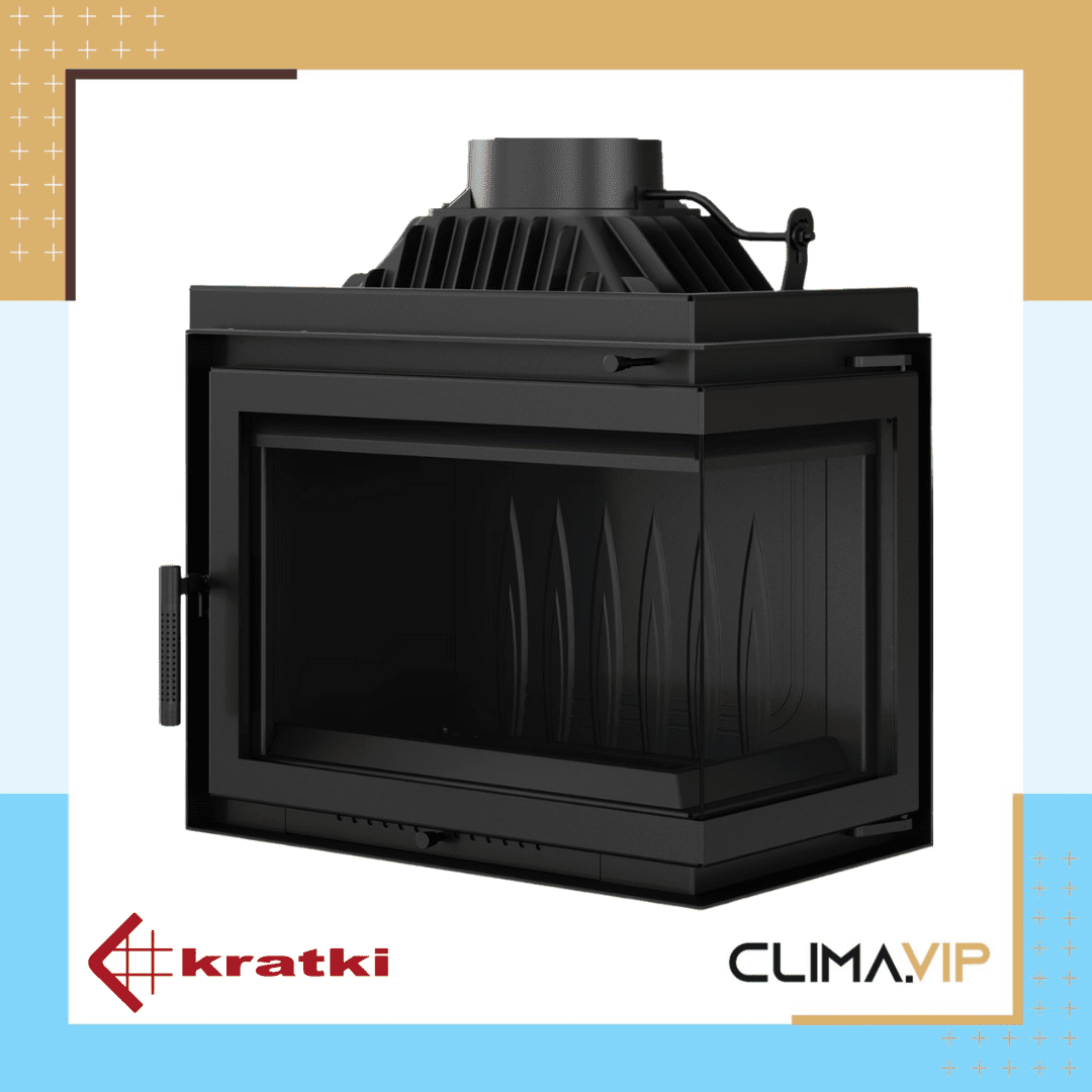 Ъглова камина на дърва за вграждане Kratki Simple, 8.0 kW, А+